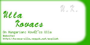 ulla kovacs business card